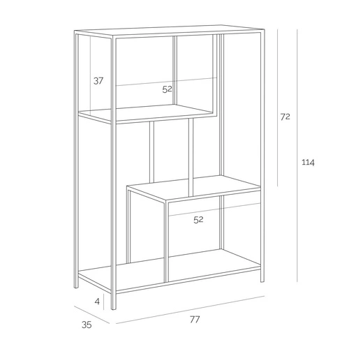Regał Seaford III Jesion Czarny