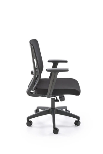 Fotel biurowy ergonomiczny Ducrot czarny obrotowy z siatki i regulacją do biurka