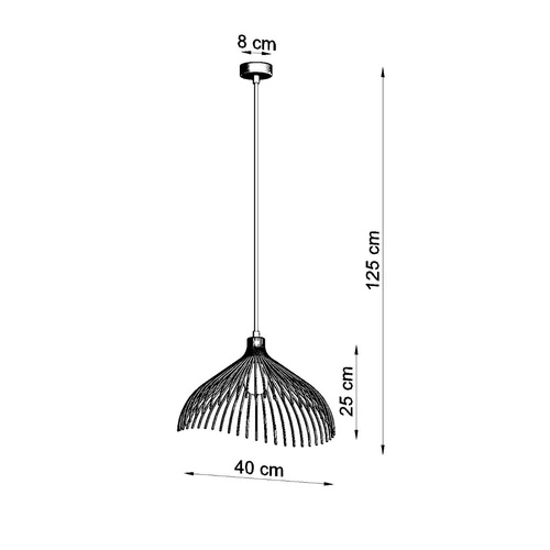 Lampa wisząca UMB czarna nowoczesna do salonu loftowa metalowa nad stół 40 cm Sollux