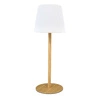 Lampa stołowa ładowana z efektem drewna