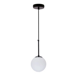 Lampa wisząca Pompei czarny 1x40W E27 klosz biały 15cm