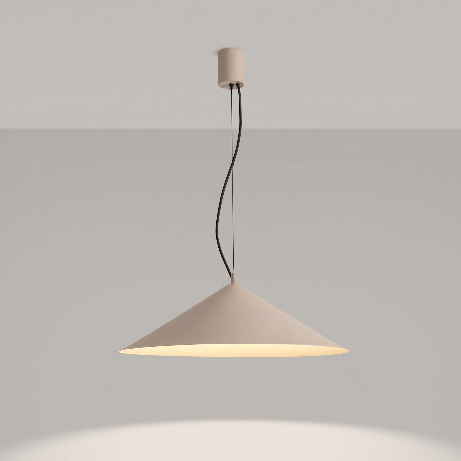 Lampa wisząca FINT taupe LED do salonu regulowana nowoczesna