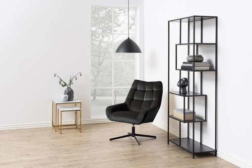 Fotel wypoczynkowy Paris obrotowy do salonu nowoczesny szary tapicerowany Actona