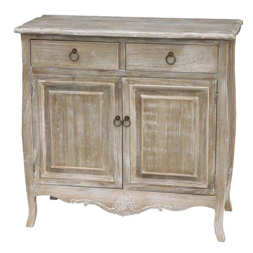 Komoda Moulin 2 szuflady, 2 drzwi bielona