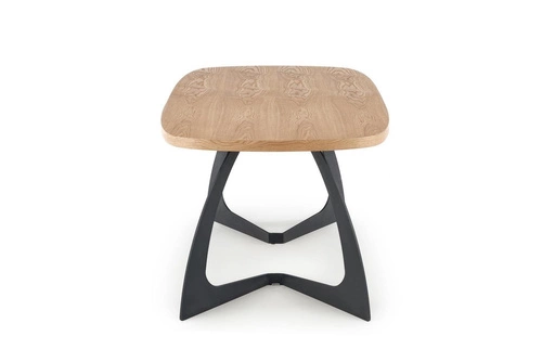 Stół rozkładany do jadalni Dovel 160-200 cm dąb naturalny czarne nogi nowoczesny Intesi