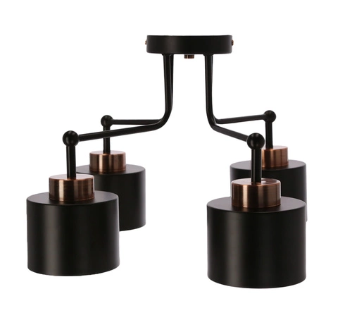 Nowoczesna lampa sufitowa Olena czarna 4-punktowa do salonu, sypialni lub kuchni