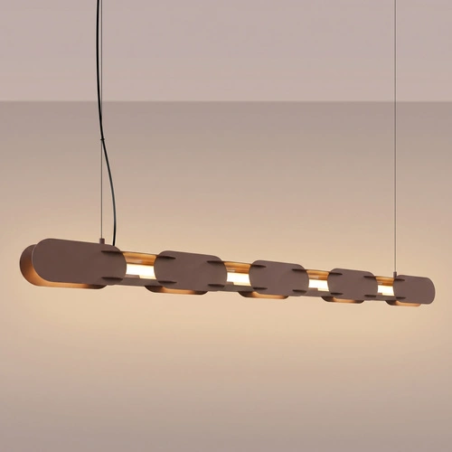 Lampa wisząca LED CHAIN 158 brązowa nowoczesna nad wyspę
