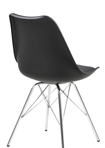 Krzesło do jadalni Eris Actona czarne z tworzywa sztucznego nowoczesne łatwe w czyszczeniu
