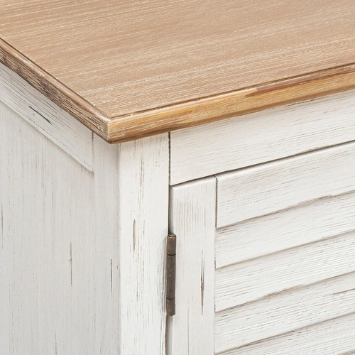 Szafka RTV Olbia biała drewniana 140 cm do salonu z półkami i szufladą Atmosphera