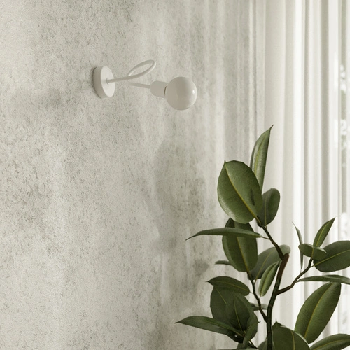 Kinkiet ścienny LOOP biały nowoczesny stalowy do salonu i sypialni SOLLUX LIGHTING