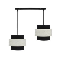 Lampa wisząca Benta czarny 2x40W E27 abażur czarny+kremowy