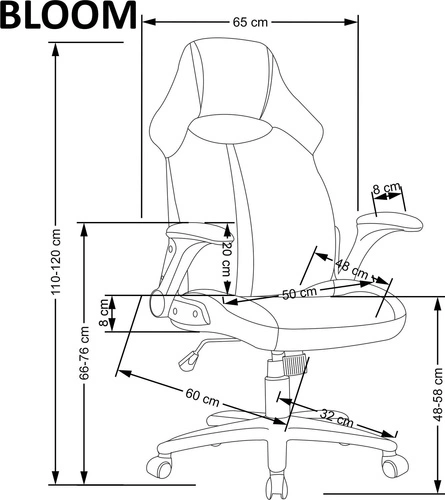 Fotel biurowy młodzieżowy ergonomiczny Bloomi szary obrotowy z zagłówkiem i regulacją Intesi