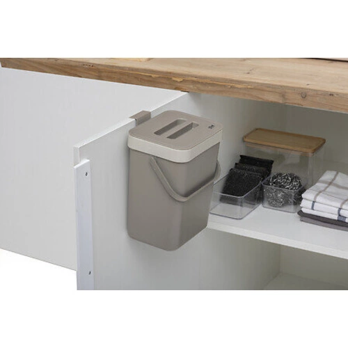 Kosz na bioodpady do kuchni 5L beżowy plastikowy z haczykami 5five simply smart