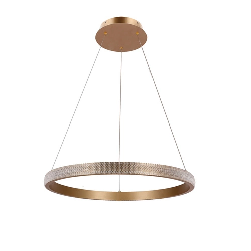 Lampa wisząca Hashim 60cm złoty 34W LED  kryształki bezbarwne