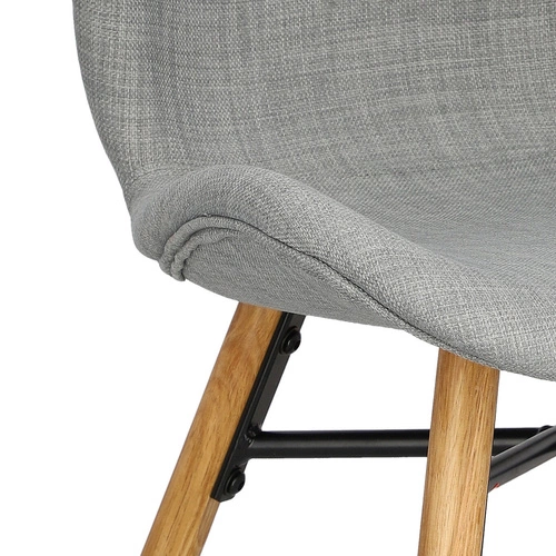 Krzesło tapicerowane Batilda Actona szare do jadalni nowoczesne z drewnianymi nogami