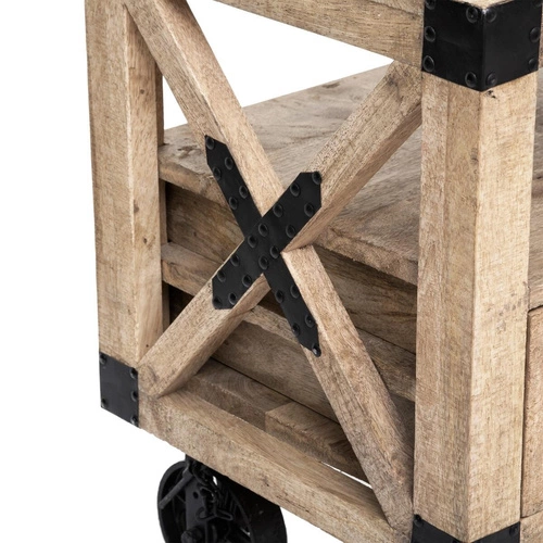 Szafka RTV drewniana Silas 140 cm do salonu nowoczesna rustykalna mango Atmosphera