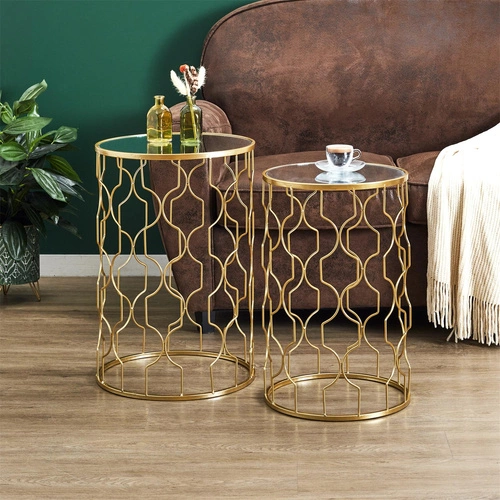 Zestaw 2 stolików Dubai złoty