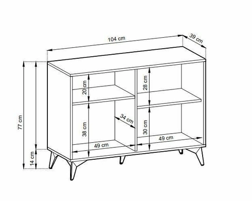 Komoda Fargo loftowa w jodełkę na nóżkach nowoczesna czarna 104 cm do salonu Intesi