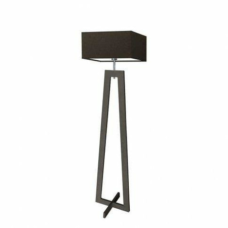 Lampa podłogowa JAWA abażur brązowy stelaż hebanowy