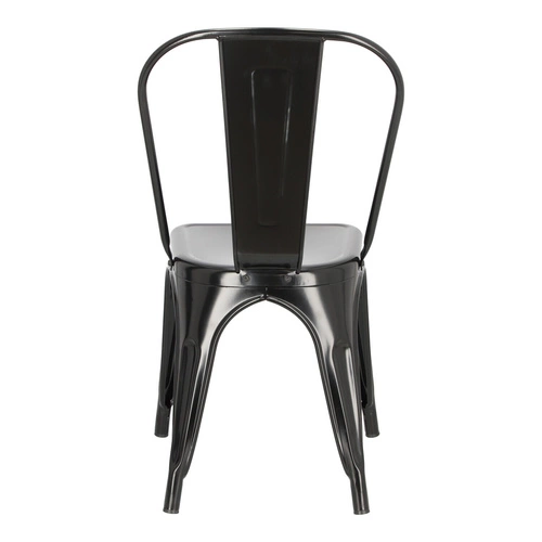 Krzesło metalowe Paris czarne inspirowane Tolix do jadalni i kuchni styl industrialny