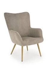 Fotel wypoczynkowy Adagio sztruksowy popielaty do salonu skandynawski z podłokietnikami Intesi