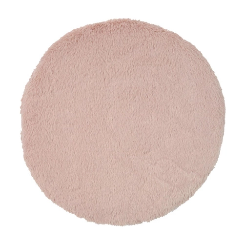 Zestaw 6 okrągłych poduszek na krzesła Furry różowych do jadalni nowoczesny Intesi