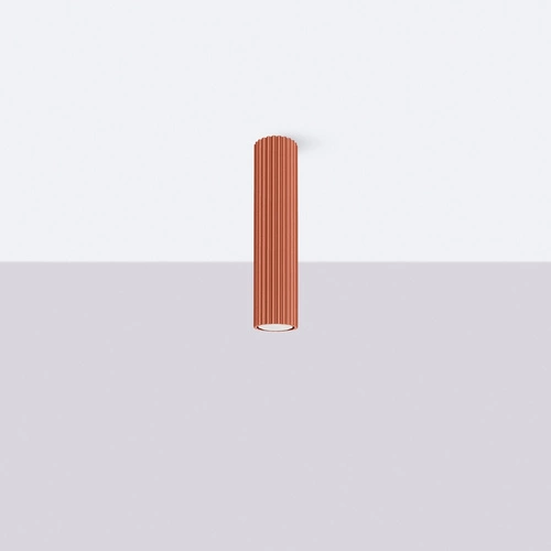 Plafon sufitowy KARBON 30 czerwony minimalistyczny do salonu i sypialni aluminium