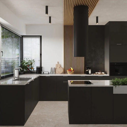 Plafon sufitowy NERO 12,5 czarny chrom nowoczesny metalowy do salonu i przedpokoju