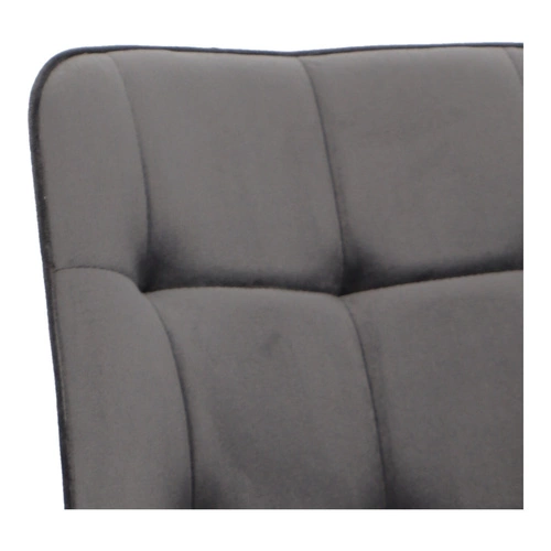 Krzesło do jadalni Pilo szare welurowe tapicerowane glamour na złotych nogach Intesi