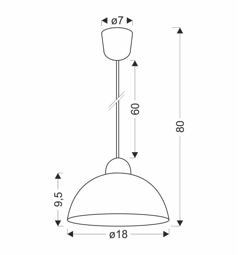 Lampa wisząca Vanilia 18 1x60W E27 klosz kremowy