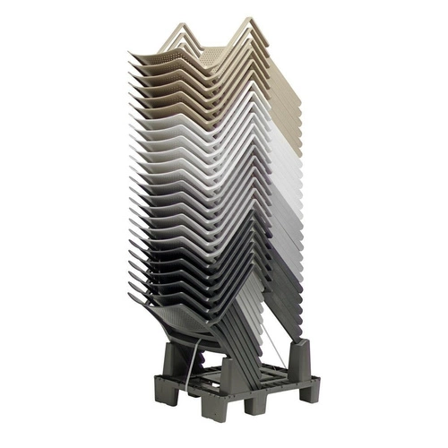 Krzesło ogrodowe Emi SCAB Design szare z tworzywa sztaplowane z podłokietnikami łatwe czyszczenie