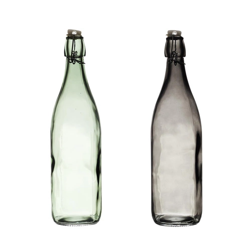 Butleka szklana 1L dymiona gładka