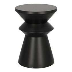 Stolik kawowy Sohan okrągły czarny metalowy nowoczesny loftowy do salonu pomocniczy 36 cm