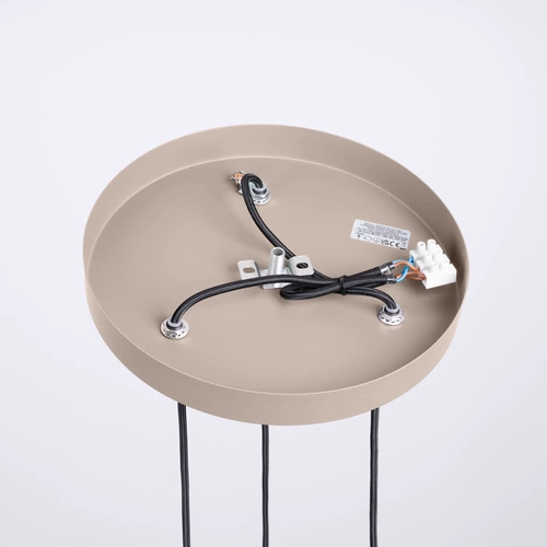 Lampa wisząca HALO 3P beżowa nowoczesna szklana do salonu i kuchni japandi 125 cm