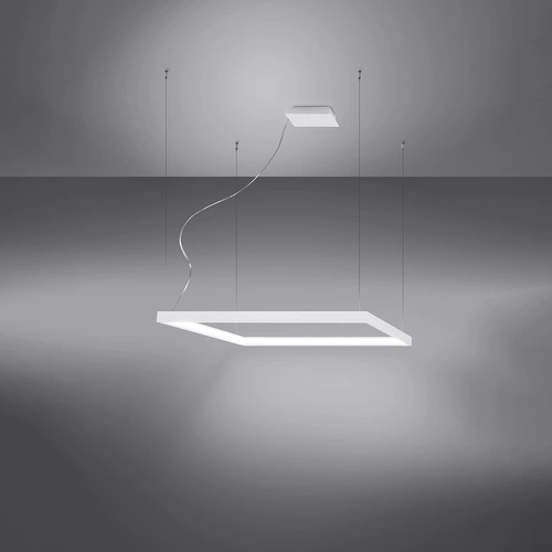 Żyrandol LED Nelya biały nowoczesny do salonu 80 cm minimalistyczny industrialny Thoro