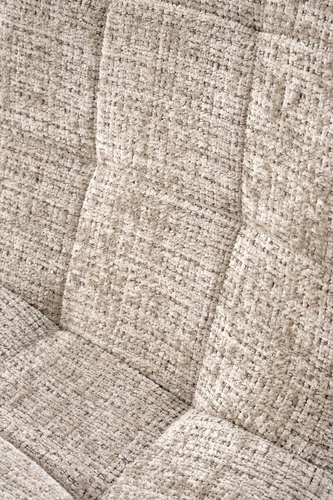 Krzesło tapicerowane Pilew beżowe do jadalni nowoczesne z oparciem na czarnych nogach Intesi