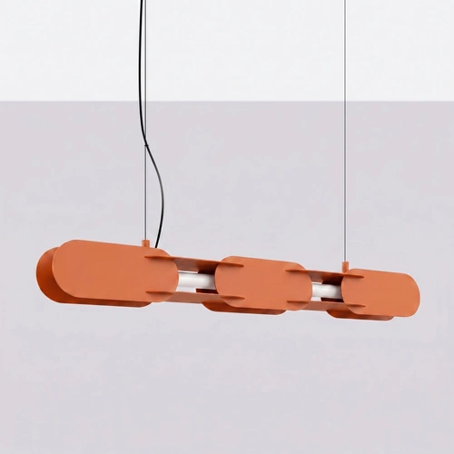 Lampa wisząca LED CHAIN 91 do jadalni nowoczesna ochra czerwona