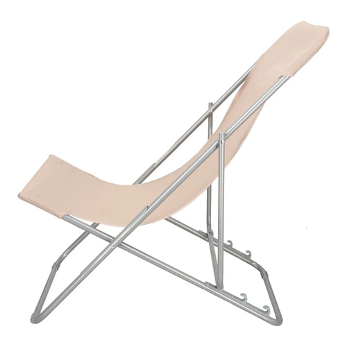 Leżak ogrodowy Setuba beżowy składany regulowany nowoczesny na taras i balkon 5five