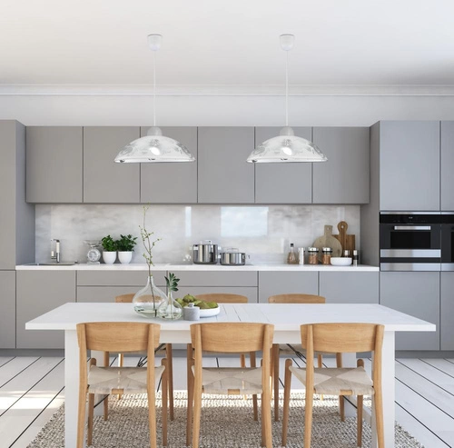 Lampa wisząca szklana Beris 30 biała do salonu i jadalni klasyczna CANDELLUX