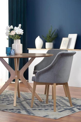 Stół okrągły do jadalni Dancan 120 cm dąb naturalny skandynawski drewniany Intesi