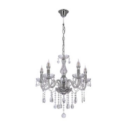Lampa wisząca Cristallo chromowy 5x40W E14 transparentny