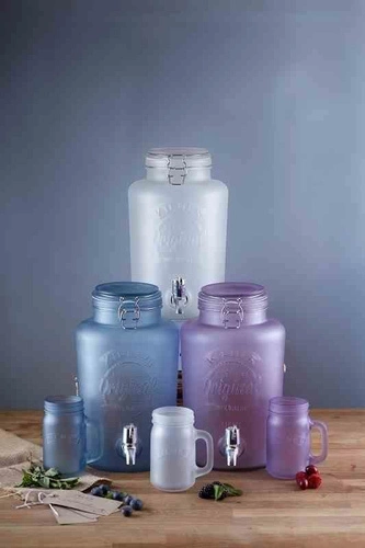 Kranik do słoja z kranem KILNER szary silikonowy dozownik do napojów na imprezę