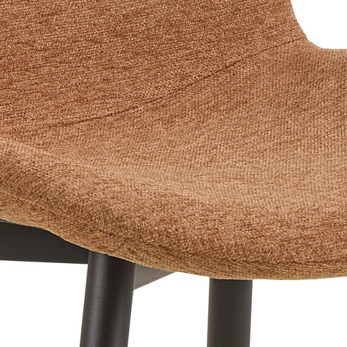 Krzesło Esra Actona do jadalni tapicerowane terracotta na czarnych nogach