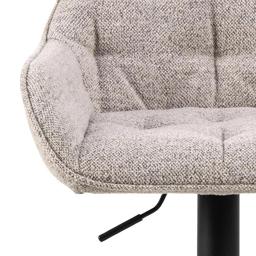 Hoker tapicerowany Brooke beżowy z oparciem, regulowany, obrotowy do kuchni i wyspy Actona