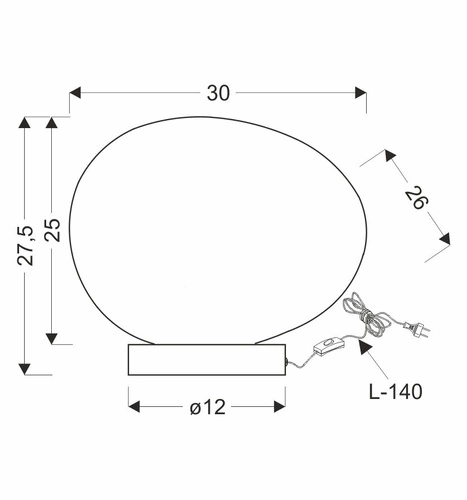 Lampka nocna STONES nowoczesna czarna z białym kloszem 30cm do sypialni i salonu CANDELLUX