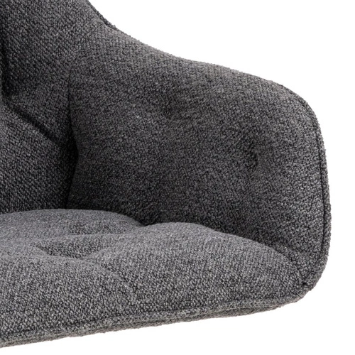 Krzesło tapicerowane obrotowe Brooke do jadalni i salonu antracytowe nowoczesne z podłokietnikami