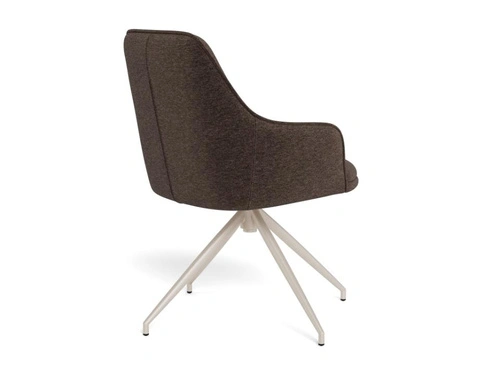 Actona Adia krzesło obrotowe do jadalni tapicerowane brązowe