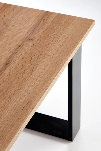 Stolik kawowy Fadan prostokątny do salonu nowoczesny loft dąb wotan czarny 100x64 cm