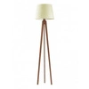Lampa podłogowa drewniana Curacao Lysne nowoczesna z abażurem ecru do salonu 158 cm