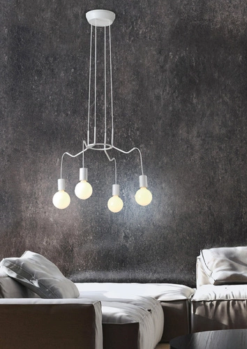 Lampa wisząca Basso biała metalowa nowoczesna do salonu i sypialni 57 cm CANDELLUX
